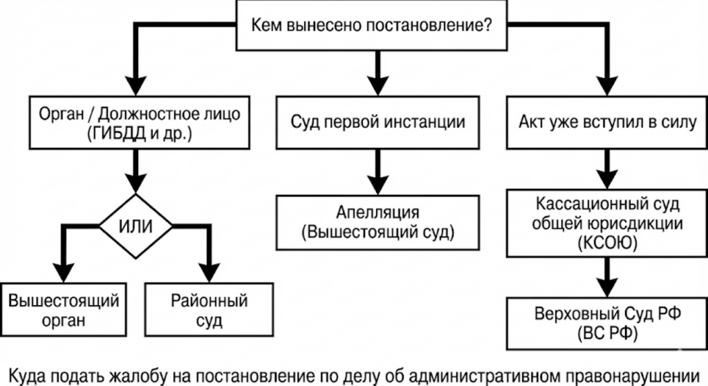 Куда подать жалобу на постановление по делу об административном правонарушении