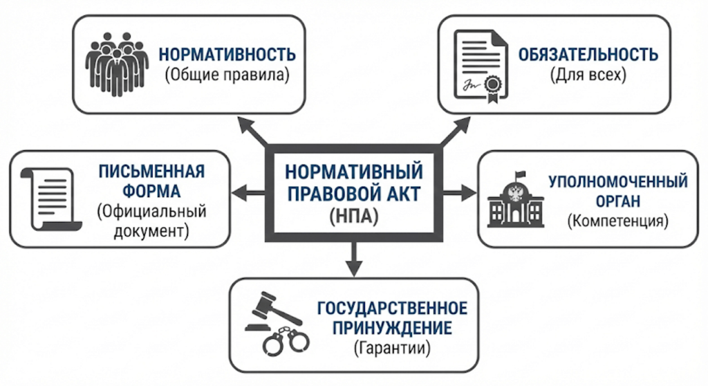 Ключевые признаки нормативного правового акта